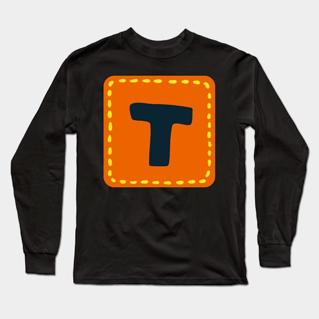 Letter  T - Colorful Square Alphabet Letters Long Sleeve T-Shirt by giftideas